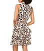 1. STATE Woven Sunflower Print Mock Neck Sleeveless Ruffle Tiered Dress - Image 4