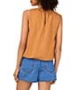 1. STATE Bubble Poplin Round Neck Sleeveless Top, Color:Caramel - Image 2