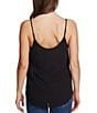 1. STATE Chiffon Inset V-Neck Spaghetti Strap Cami, Color:Rich Black - Image 2