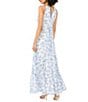 1. STATE Chiffon Toile Print V-Neck Sleeveless Ruffle A-Line Maxi Dress - Image 2