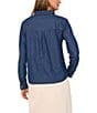 1. STATE Collared Button Front Long Sleeve Shirt, Color:Navy Yard - Image 2