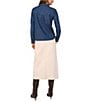 1. STATE Collared Button Front Long Sleeve Shirt, Color:Navy Yard - Image 4
