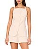 1. STATE Coordinating Linen Blend Square Neckline Sleeveless Button Front Vest, Color:Sand - Image 1