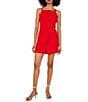 1. STATE Coordinating Linen Blend Square Neckline Sleeveless Button Front Vest, Color:Goji Berry - Image 3