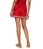 1. STATE Coordinating Printed Drawstring High Waisted Shorts, Color:Goji Berry - Image 2