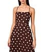 1. STATE Dotted Square Neckline Sleeveless Tie Back Maxi Dress, Color:Mahogany - Image 3