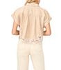 1. STATE Embroidered Collar Short Sleeve Blouse - Image 2