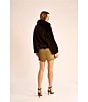 1. STATE Faux Fur Long Sleeve Open Front Coat, Color:Rich Black - Image 5