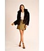 1. STATE Faux Fur Long Sleeve Open Front Coat, Color:Rich Black - Image 7