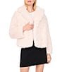1. STATE Faux Fur Long Sleeve Open Front Coat, Color:New Ivory - Image 1