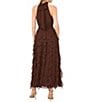 1. STATE Halter Neck Sleeveless Ruffle Maxi Dress - Image 2