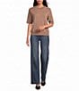 1. STATE Knit Crew Neck Short Sleeve Sweater Top - Image 3