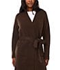 1. STATE Knit Open Front Long Sleeve Cardigan, Color:Chocolate - Image 3