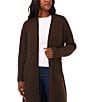 1. STATE Knit Open Front Long Sleeve Cardigan, Color:Chocolate - Image 4