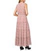 1. STATE Leopard Print Neck Tie Front Short Sleeve Smocked Tiered Maxi Dress, Color:Afterglow - Image 2