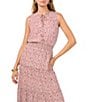1. STATE Leopard Print Neck Tie Front Short Sleeve Smocked Tiered Maxi Dress, Color:Afterglow - Image 3
