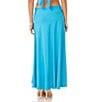 Color:Laguna Mist - Image 2 - Linen Blend Bias Cut A-Line Coordinating Maxi Skirt