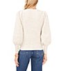 Color:Antique White - Image 2 - Long Puffed Blouson Sleeve Crew Neck Sweater