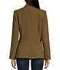 Color:Beech - Image 2 - Long Sleeve Notch Lapel Single Button Front Pocketed Darted Stretch Crepe Blazer