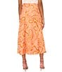 Color:Russet Orange - Image 2 - Paisley Print Midi Skirt