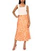 Color:Russet Orange - Image 3 - Paisley Print Midi Skirt