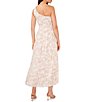Color:Etched Palm - Image 2 - Palm Print One Shoulder Smocked Bodice A-Line Midi Dress