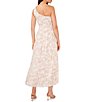 Color:Etched Palm - Image 2 - Palm Print One Shoulder Smocked Bodice A-Line Midi Dress