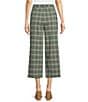 Color:Green Milieu - Image 2 - Plaid Print Belted Cropped Pants