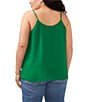 Color:Electric Green - Image 2 - Plus Size Sheer Inset Sweetheart Neck Sleeveless Tank