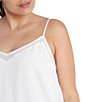 Color:Cloud - Image 3 - Plus Size Sheer Inset Sweetheart Neck Sleeveless Tank