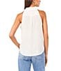 Color:New Ivory - Image 2 - Point Collar Sleeveless Patch Pocket Button Front Blouse