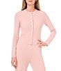 1. STATE Round Neck Long Sleeve Button Down Cardigan, Color:Sepia Pink - Image 1