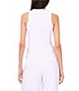 1. STATE Rumple Button Front V-Neck Coordinating Sleeveless Vest, Color:Ultra White - Image 2