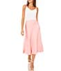 Color:Rose Gauze - Image 3 - Satin Bias Cut A-Line Midi Skirt