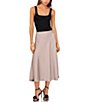 Color:Paloma - Image 3 - Satin Bias Cut A-Line Midi Skirt