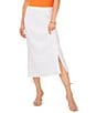 Color:Ultra White - Image 1 - Side Slit Midi Skirt