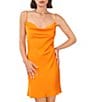 Color:Russet - Image 3 - Sleeveless Satin Tie Back Cowl Neck Slip Dress