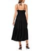 Color:Rich Black - Image 2 - Sleeveless Strappy V-Neck Heavy Crepe A-Line Maxi Dress