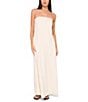 1. STATE Strapless Linen Blend Smocked Back Pocketed A-Line Dress, Color:Ultra White - Image 1