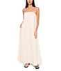 1. STATE Strapless Linen Blend Smocked Back Pocketed A-Line Dress, Color:Ultra White - Image 2