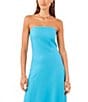 Color:Laguna Mist - Image 3 - Strapless Linen Smocked Back Pocketed A-Line Dress