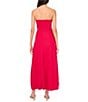 1. STATE Strapless Linen Blend Smocked Back Pocketed A-Line Dress, Color:Magenta - Image 2