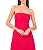 1. STATE Strapless Linen Blend Smocked Back Pocketed A-Line Dress, Color:Magenta - Image 3