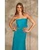 Color:Laguna Mist - Image 4 - Strapless Tie Back Coordinating Cropped Linen Blend Triangle Top