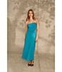 Color:Laguna Mist - Image 6 - Strapless Tie Back Coordinating Cropped Linen Blend Triangle Top