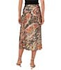 Color:Rich Black - Image 2 - Tapestry Paisley Print Coordinating Pull-On Satin Midi Skirt