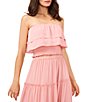 Color:Blush - Image 1 - Tiered Ruffle Smocked Waist Strapless Sleeveless Crop Coordinating Tube Top