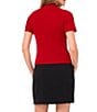 1. STATE Turtle Neck Short Sleeve Sweater, Color:Cardinal Red - Image 2