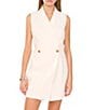1. STATE V-Neck Sleeveless Button Front Blazer Romper, Color:Ultra White - Image 3