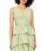 1. STATE V-Neck Sleeveless Cascading Ruffle Maxi A-Line Maxi Dress - Image 3